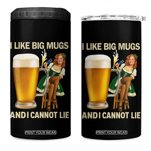 Oktoberfest Beer 4 in 1 Can Cooler Tumbler Funny I Like Big Mugs Pin Up Girl Dirndl TS10 One Size: 16 oz Black Print Your Wear