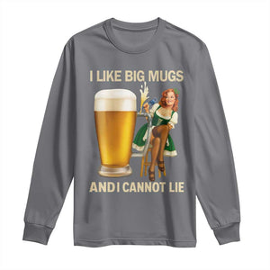Oktoberfest Beer Long Sleeve Shirt Funny I Like Big Mugs Pin Up Girl Dirndl TS10 Charcoal Print Your Wear