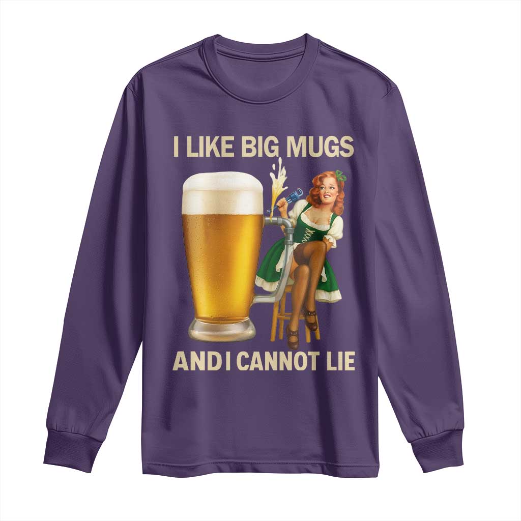 Oktoberfest Beer Long Sleeve Shirt Funny I Like Big Mugs Pin Up Girl Dirndl TS10 Purple Print Your Wear