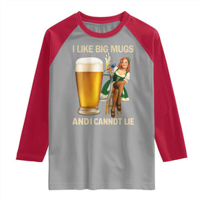 Oktoberfest Beer Raglan Shirt Funny I Like Big Mugs Pin Up Girl Dirndl TS10 Sport Gray Red Print Your Wear