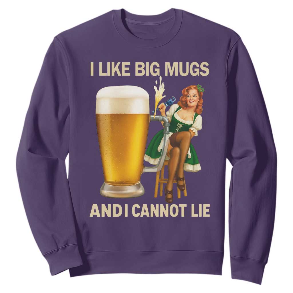 Oktoberfest Beer Sweatshirt Funny I Like Big Mugs Pin Up Girl Dirndl TS10 Purple Print Your Wear
