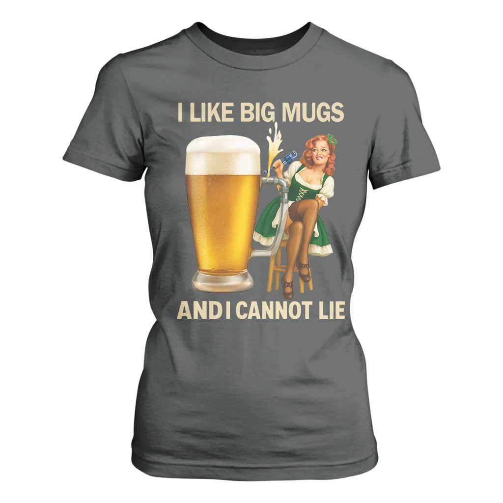 Oktoberfest Beer T Shirt For Women Funny I Like Big Mugs Pin Up Girl Dirndl TS10 Dark Heather Print Your Wear