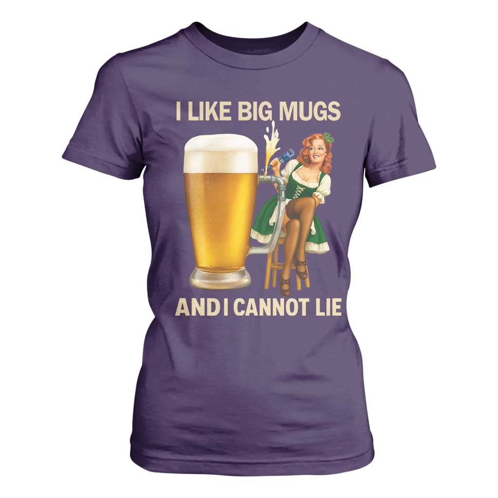 Oktoberfest Beer T Shirt For Women Funny I Like Big Mugs Pin Up Girl Dirndl TS10 Purple Print Your Wear