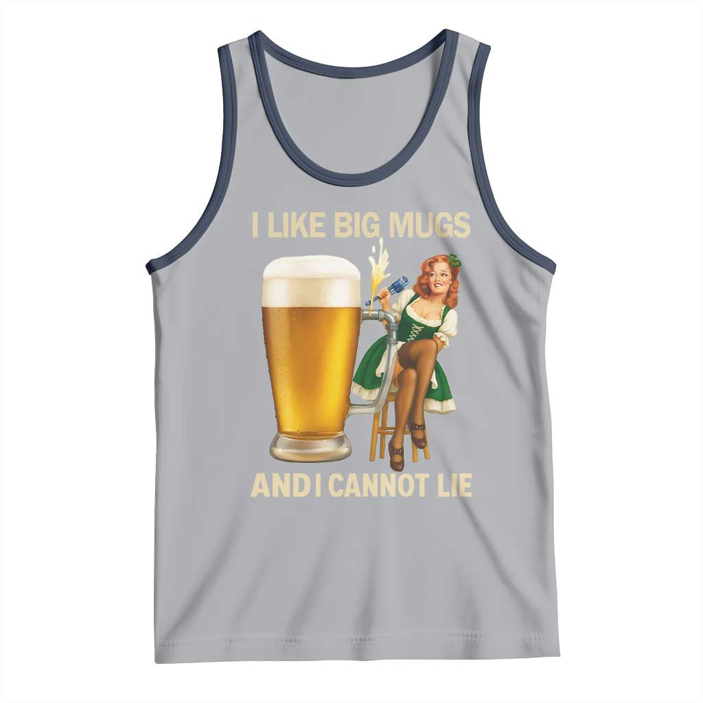 Oktoberfest Beer Tank Top Funny I Like Big Mugs Pin Up Girl Dirndl TS10 Athletic Heather Navy Print Your Wear