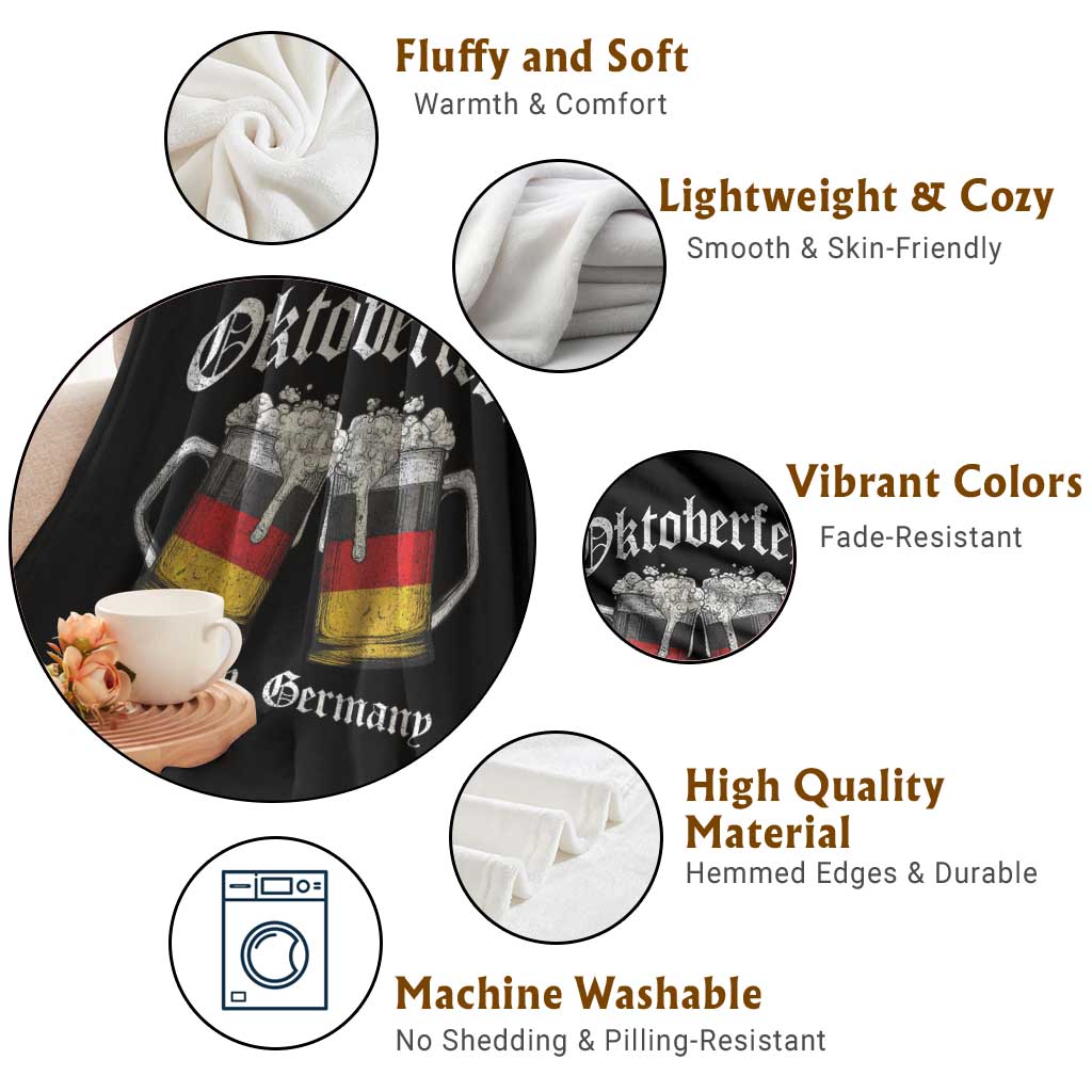 Vintage Oktoberfest Munich Throw Blanket Prost Beer Germany Flag Drinking TS10 Print Your Wear