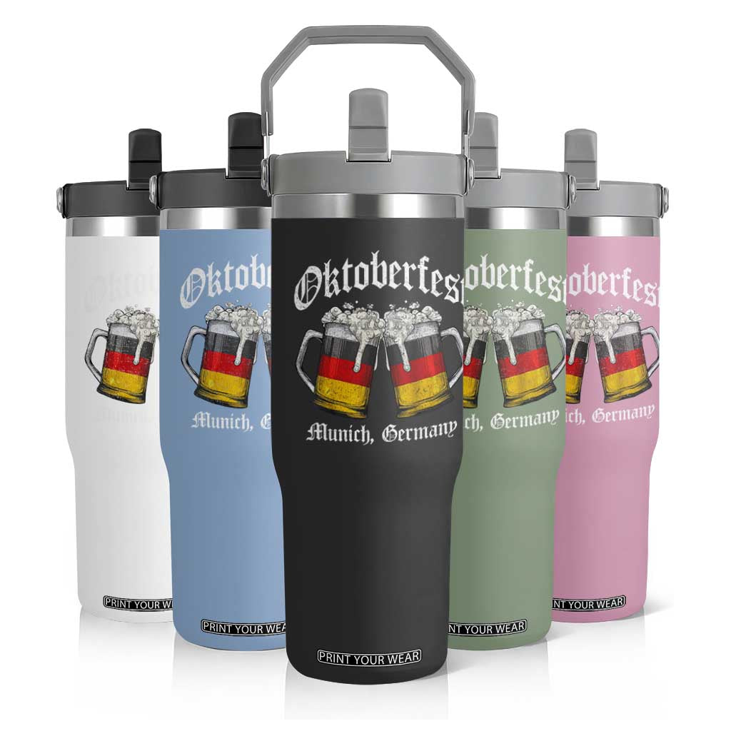 Vintage Oktoberfest Munich Flip Straw Tumbler Prost Beer Germany Flag Drinking TS10 Print Your Wear