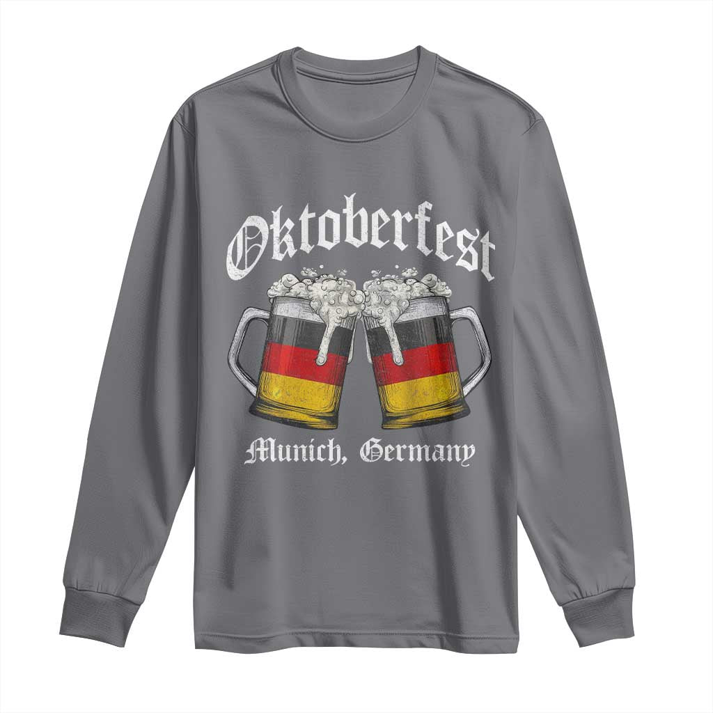 Vintage Oktoberfest Munich Long Sleeve Shirt Prost Beer Germany Flag Drinking TS10 Charcoal Print Your Wear