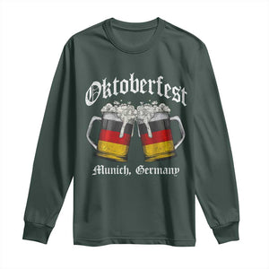 Vintage Oktoberfest Munich Long Sleeve Shirt Prost Beer Germany Flag Drinking TS10 Dark Forest Green Print Your Wear
