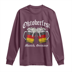 Vintage Oktoberfest Munich Long Sleeve Shirt Prost Beer Germany Flag Drinking TS10 Maroon Print Your Wear