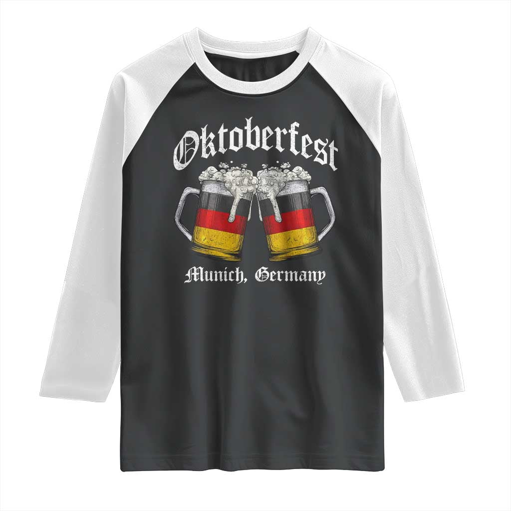 Vintage Oktoberfest Munich Raglan Shirt Prost Beer Germany Flag Drinking TS10 Black White Print Your Wear