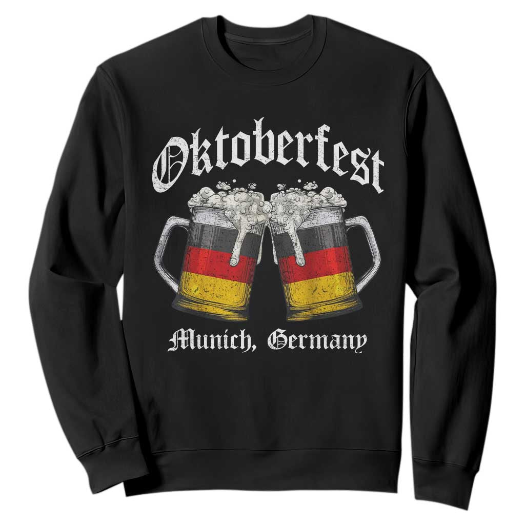 Vintage Oktoberfest Munich Sweatshirt Prost Beer Germany Flag Drinking TS10 Black Print Your Wear