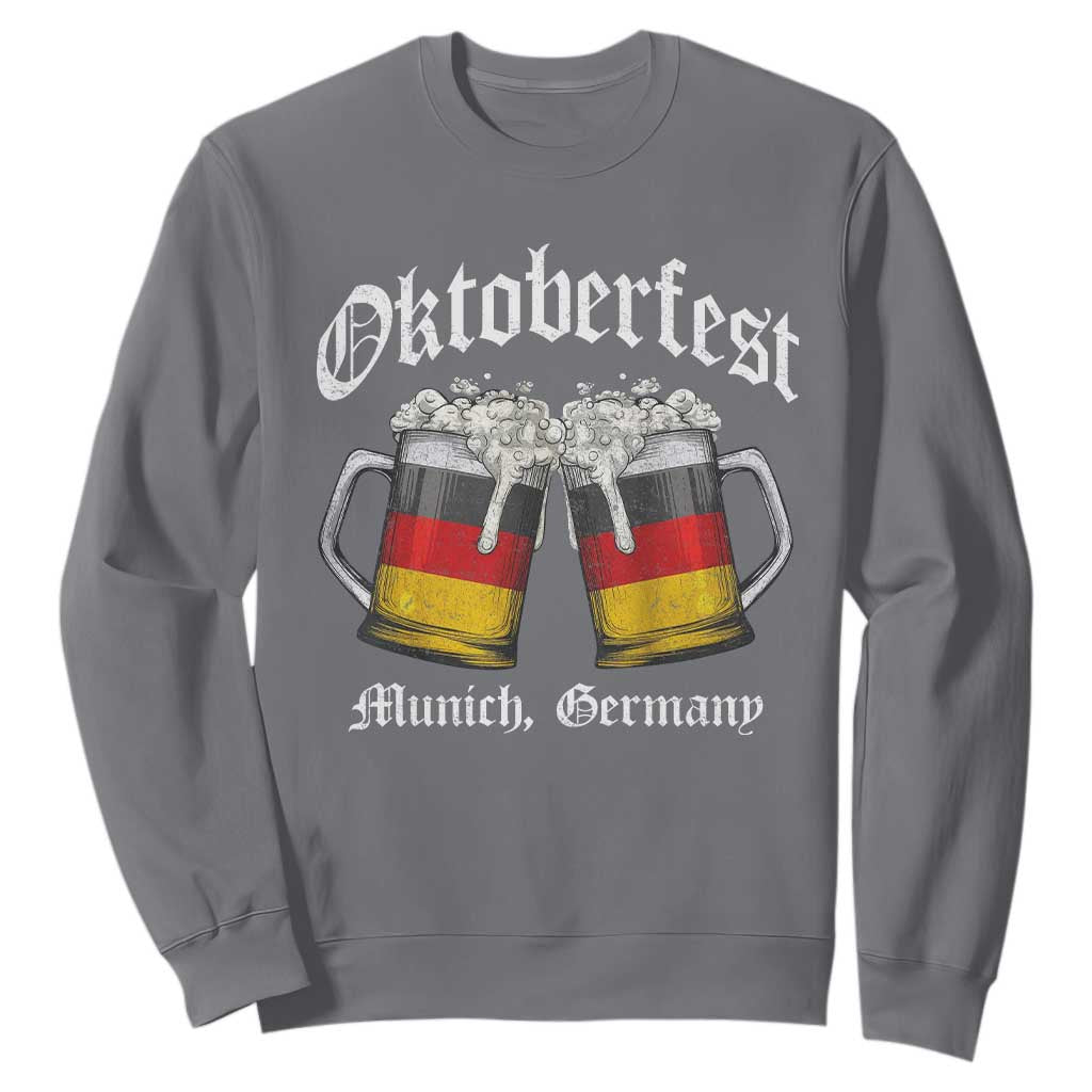 Vintage Oktoberfest Munich Sweatshirt Prost Beer Germany Flag Drinking TS10 Charcoal Print Your Wear