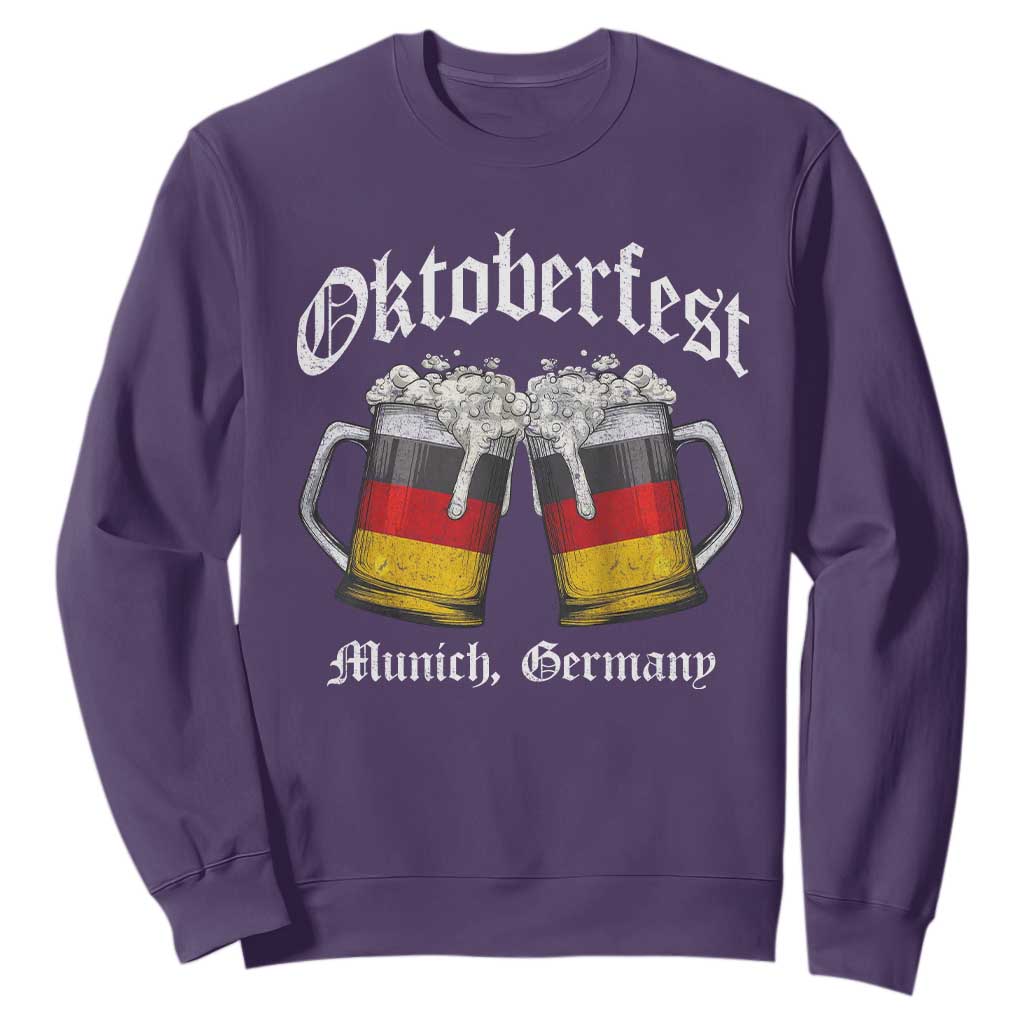 Vintage Oktoberfest Munich Sweatshirt Prost Beer Germany Flag Drinking TS10 Purple Print Your Wear