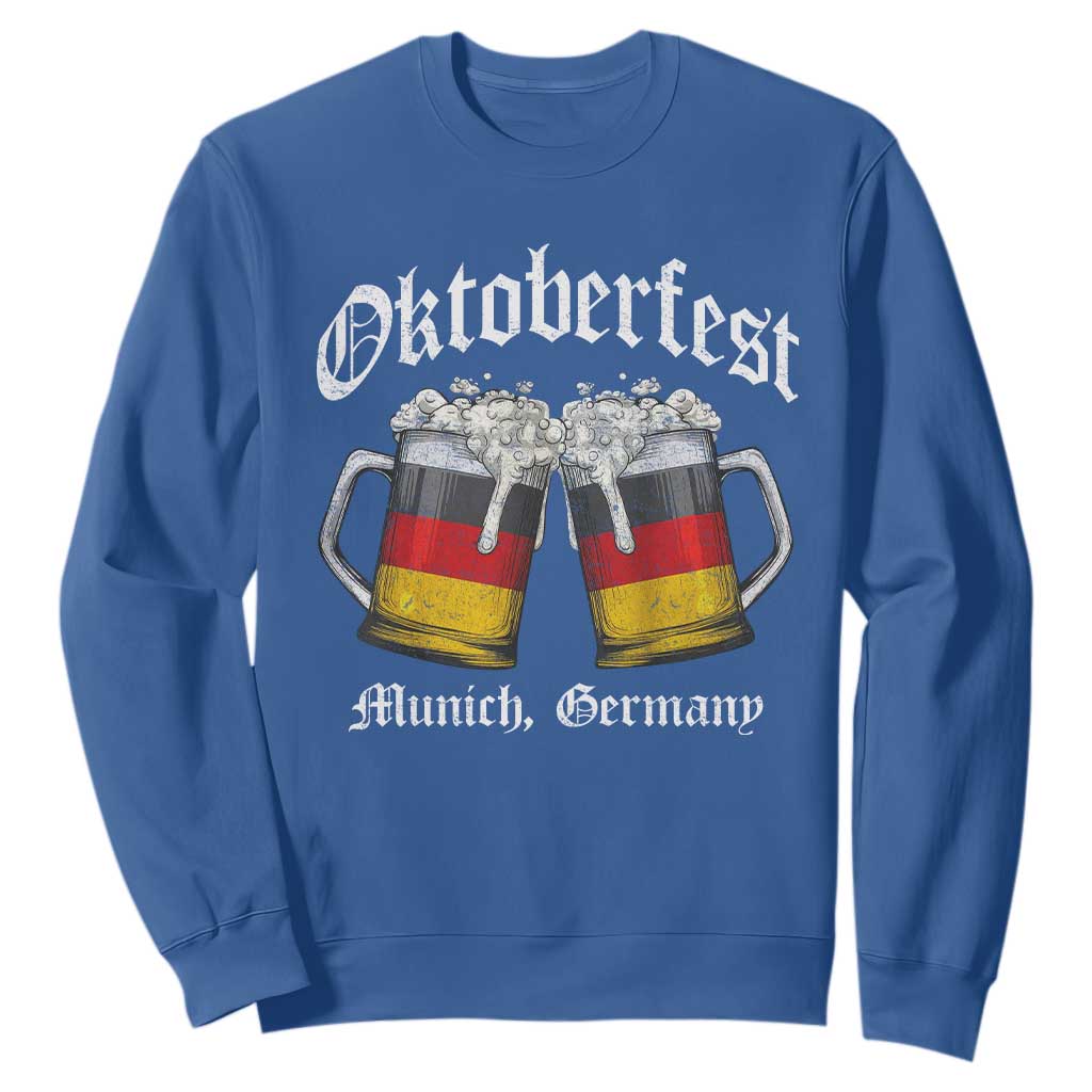 Vintage Oktoberfest Munich Sweatshirt Prost Beer Germany Flag Drinking TS10 Royal Blue Print Your Wear