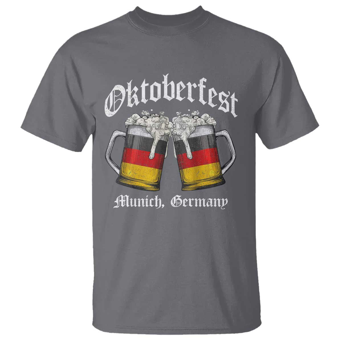 Vintage Oktoberfest Munich T Shirt Prost Beer Germany Flag Drinking TS10 Charcoal Print Your Wear