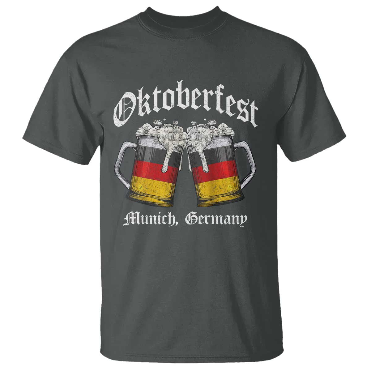 Vintage Oktoberfest Munich T Shirt Prost Beer Germany Flag Drinking TS10 Dark Heather Print Your Wear