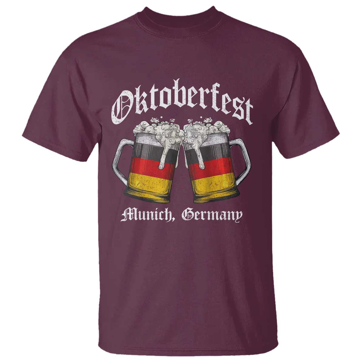 Vintage Oktoberfest Munich T Shirt Prost Beer Germany Flag Drinking TS10 Maroon Print Your Wear