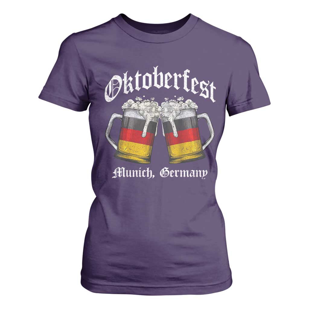 Vintage Oktoberfest Munich T Shirt For Women Prost Beer Germany Flag Drinking TS10 Purple Print Your Wear