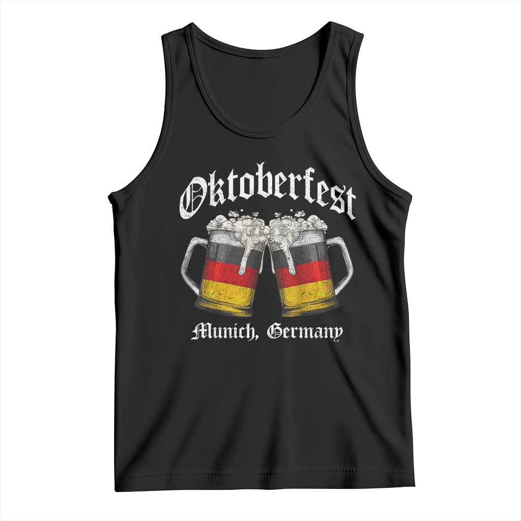 Vintage Oktoberfest Munich Tank Top Prost Beer Germany Flag Drinking TS10 Black Print Your Wear