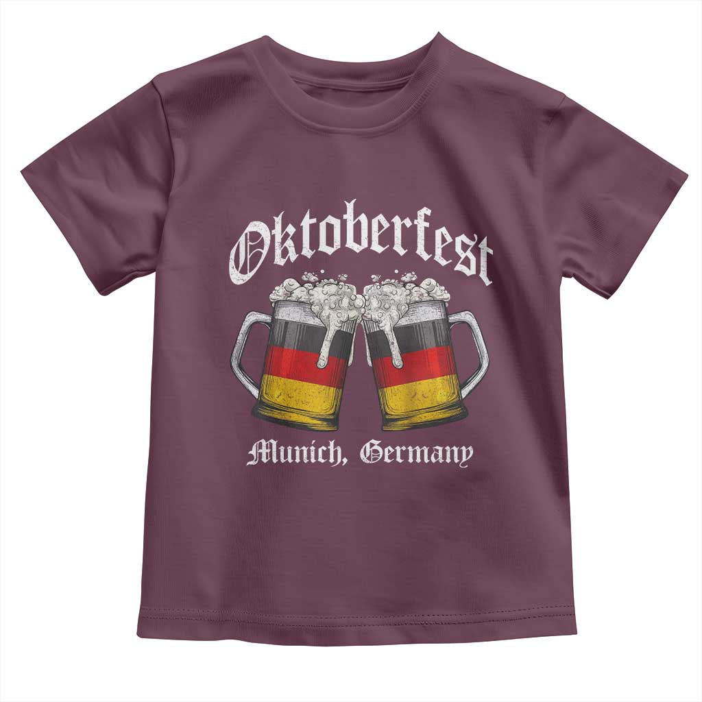 Vintage Oktoberfest Munich Toddler T Shirt Prost Beer Germany Flag Drinking TS10 Maroon Print Your Wear