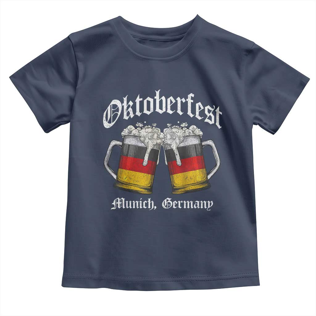 Vintage Oktoberfest Munich Toddler T Shirt Prost Beer Germany Flag Drinking TS10 Navy Print Your Wear