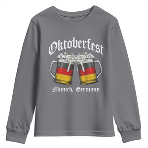 Vintage Oktoberfest Munich Youth Sweatshirt Prost Beer Germany Flag Drinking TS10 Charcoal Print Your Wear