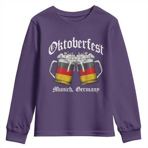 Vintage Oktoberfest Munich Youth Sweatshirt Prost Beer Germany Flag Drinking TS10 Purple Print Your Wear