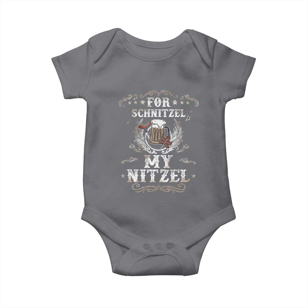 Funny Oktoberfest Baby Onesie For Schnitzel My Nitzel Octoberfest German Beer Wurst TS10 Charcoal Print Your Wear