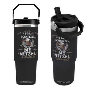 Funny Oktoberfest Flip Straw Tumbler For Schnitzel My Nitzel Octoberfest German Beer Wurst TS10 One Size: 30 oz Black Print Your Wear