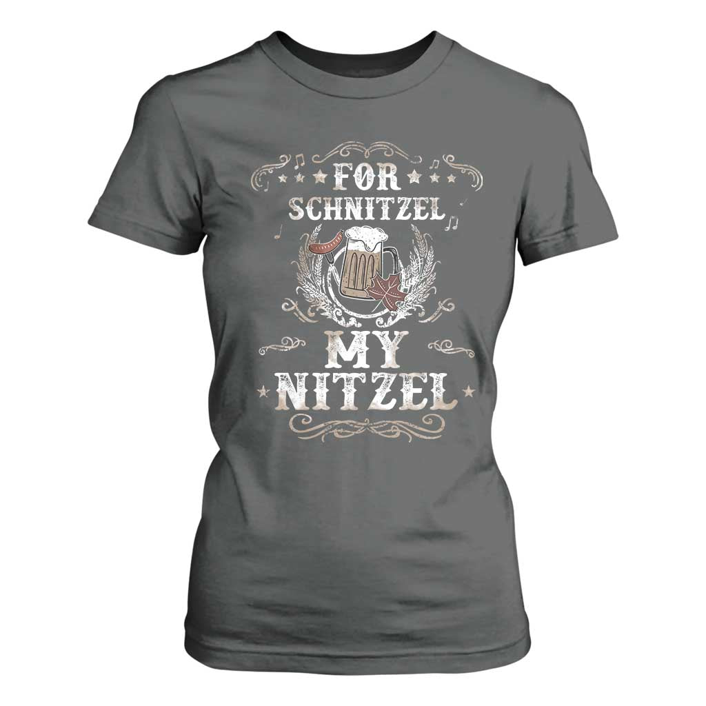 Funny Oktoberfest T Shirt For Women For Schnitzel My Nitzel Octoberfest German Beer Wurst TS10 Dark Heather Print Your Wear
