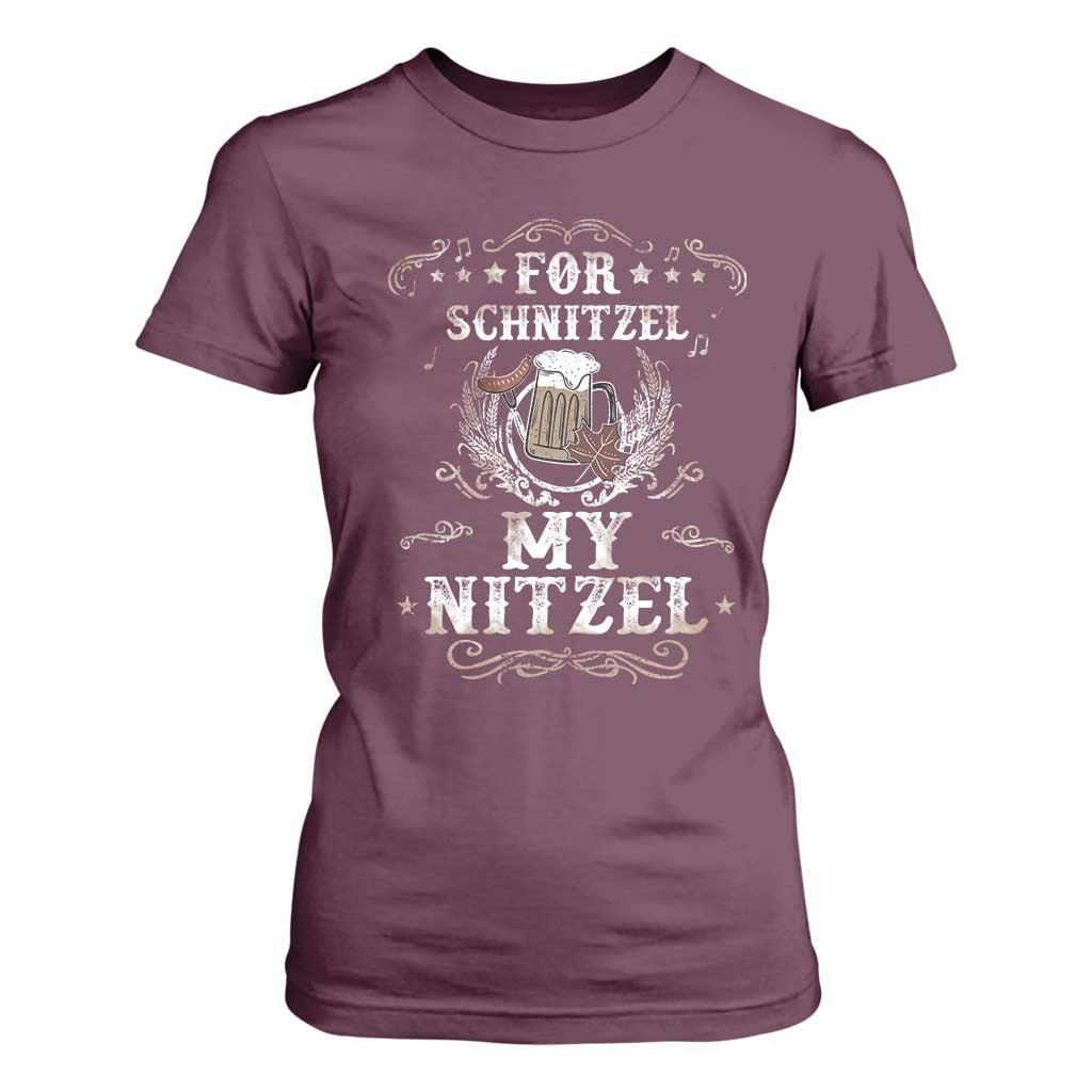 Funny Oktoberfest T Shirt For Women For Schnitzel My Nitzel Octoberfest German Beer Wurst TS10 Maroon Print Your Wear