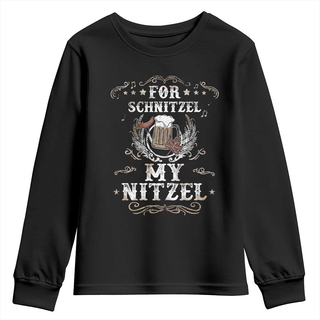 Funny Oktoberfest Youth Sweatshirt For Schnitzel My Nitzel Octoberfest German Beer Wurst TS10 Black Print Your Wear