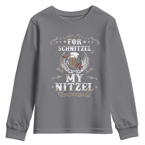 Funny Oktoberfest Youth Sweatshirt For Schnitzel My Nitzel Octoberfest German Beer Wurst TS10 Charcoal Print Your Wear
