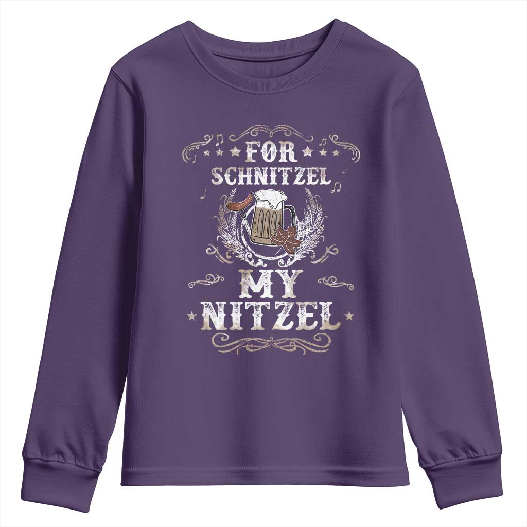 Funny Oktoberfest Youth Sweatshirt For Schnitzel My Nitzel Octoberfest German Beer Wurst TS10 Purple Print Your Wear
