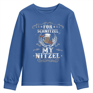 Funny Oktoberfest Youth Sweatshirt For Schnitzel My Nitzel Octoberfest German Beer Wurst TS10 Royal Blue Print Your Wear
