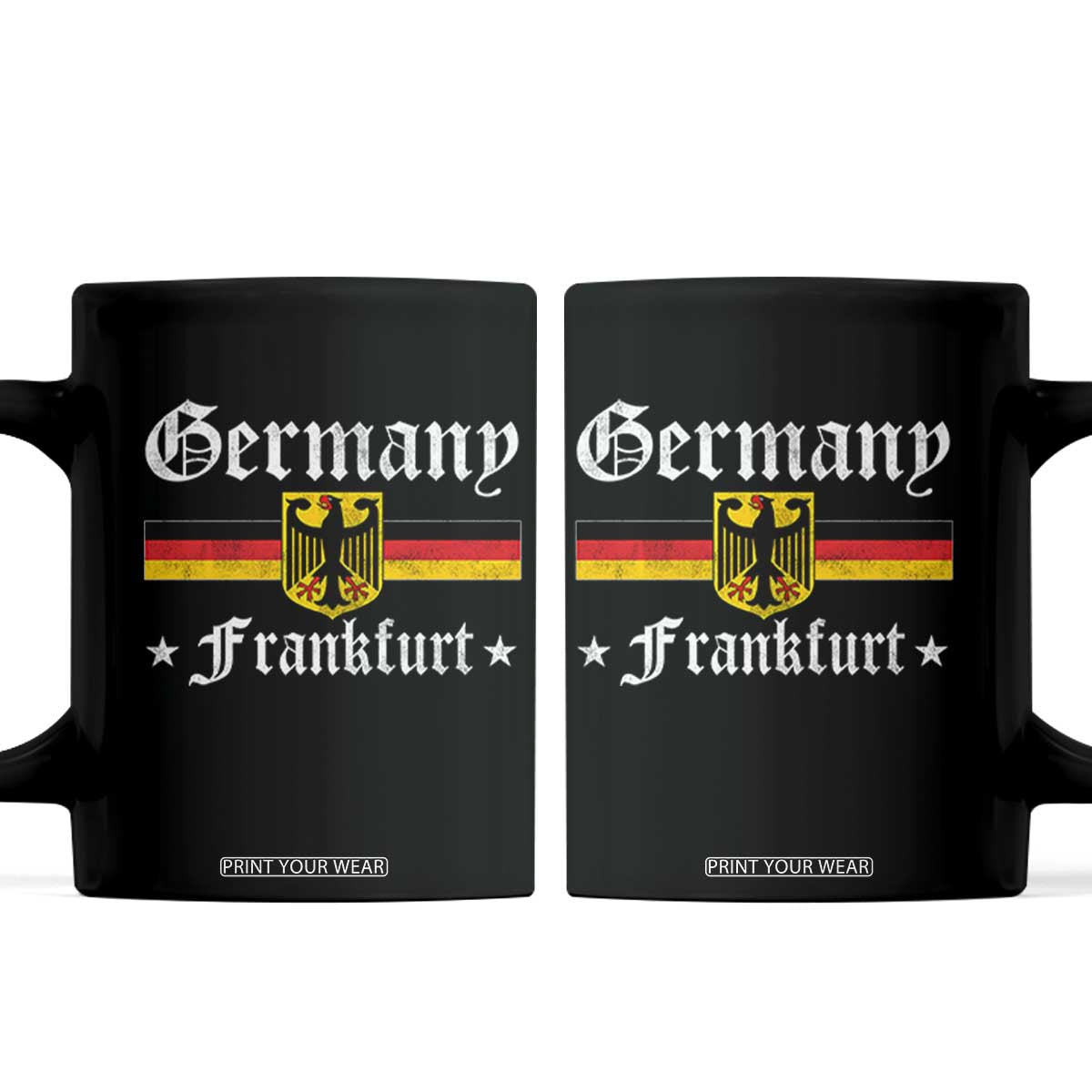 Germany Frankfurt Coffee Mug Retro Vintage German Flag Tourist Souvenir Gift TS10 Black Print Your Wear
