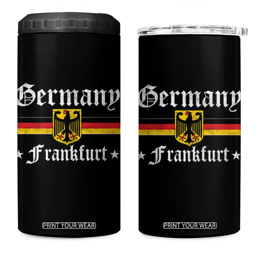Germany Frankfurt 4 in 1 Can Cooler Tumbler Retro Vintage German Flag Tourist Souvenir Gift TS10 One Size: 16 oz Black Print Your Wear