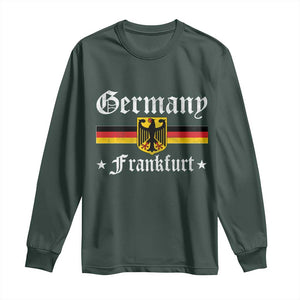 Germany Frankfurt Long Sleeve Shirt Retro Vintage German Flag Tourist Souvenir Gift TS10 Dark Forest Green Print Your Wear