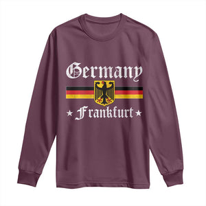 Germany Frankfurt Long Sleeve Shirt Retro Vintage German Flag Tourist Souvenir Gift TS10 Maroon Print Your Wear