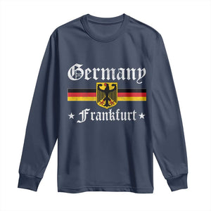Germany Frankfurt Long Sleeve Shirt Retro Vintage German Flag Tourist Souvenir Gift TS10 Navy Print Your Wear