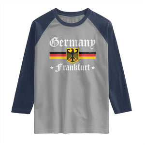 Germany Frankfurt Raglan Shirt Retro Vintage German Flag Tourist Souvenir Gift TS10 Sport Gray Navy Print Your Wear