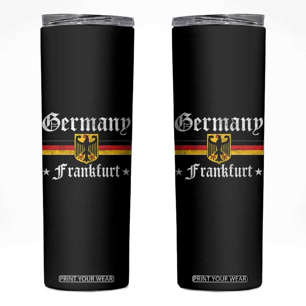 Germany Frankfurt Skinny Tumbler Retro Vintage German Flag Tourist Souvenir Gift TS10 Black Print Your Wear