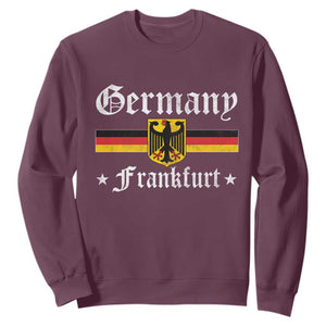 Germany Frankfurt Sweatshirt Retro Vintage German Flag Tourist Souvenir Gift TS10 Maroon Print Your Wear