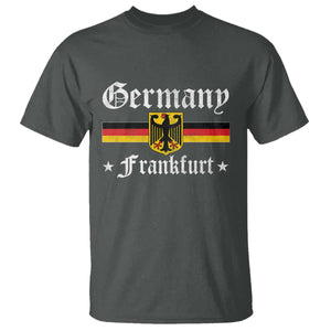 Germany Frankfurt T Shirt - Retro Vintage German Flag Tourist Souvenir Gift Tee TS10 Dark Heather Print Your Wear