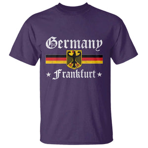 Germany Frankfurt T Shirt - Retro Vintage German Flag Tourist Souvenir Gift Tee TS10 Purple Print Your Wear