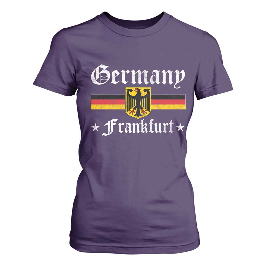 Germany Frankfurt T Shirt For Women Retro Vintage German Flag Tourist Souvenir Gift TS10 Purple Print Your Wear