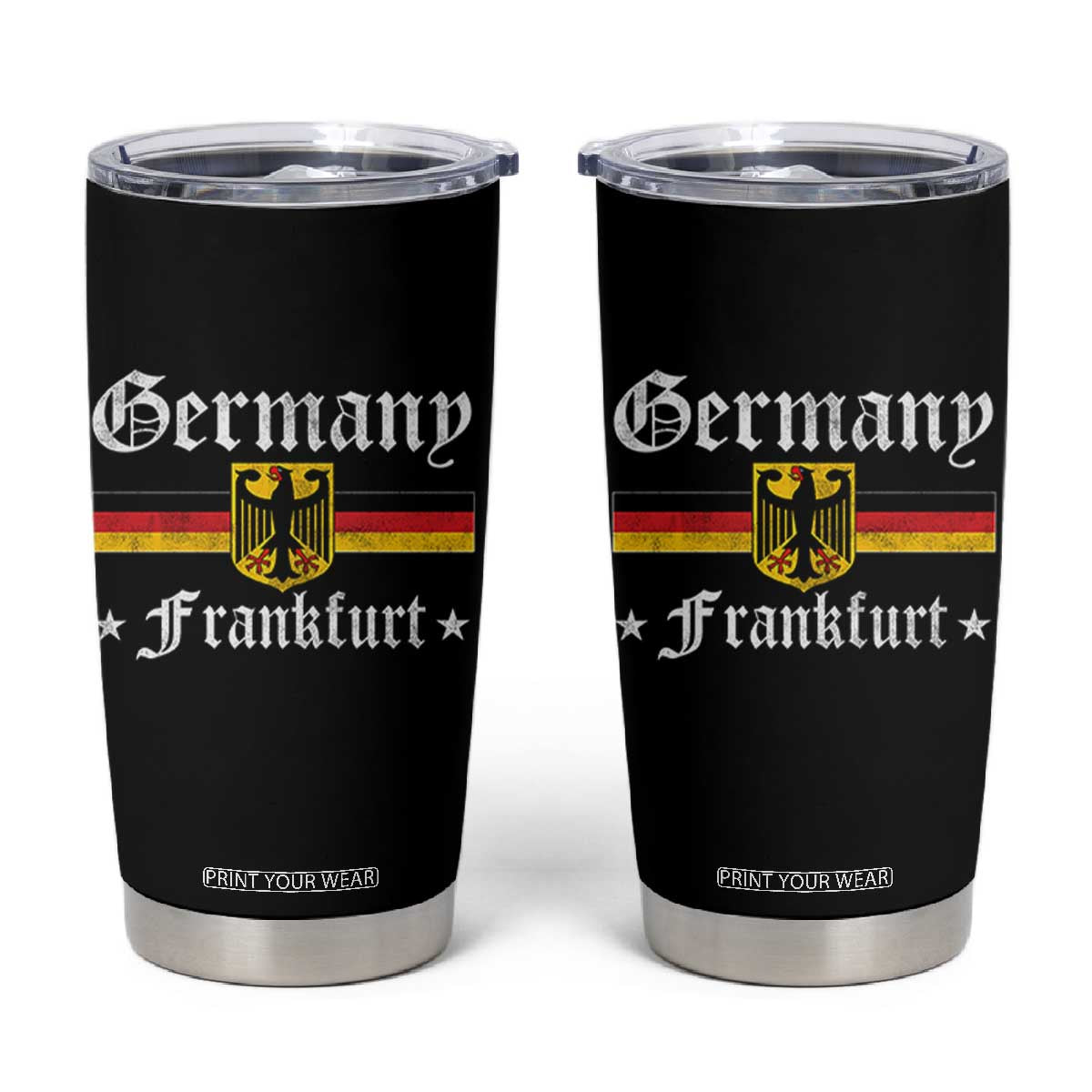 Germany Frankfurt Tumbler Cup Retro Vintage German Flag Tourist Souvenir Gift TS10 Black Print Your Wear