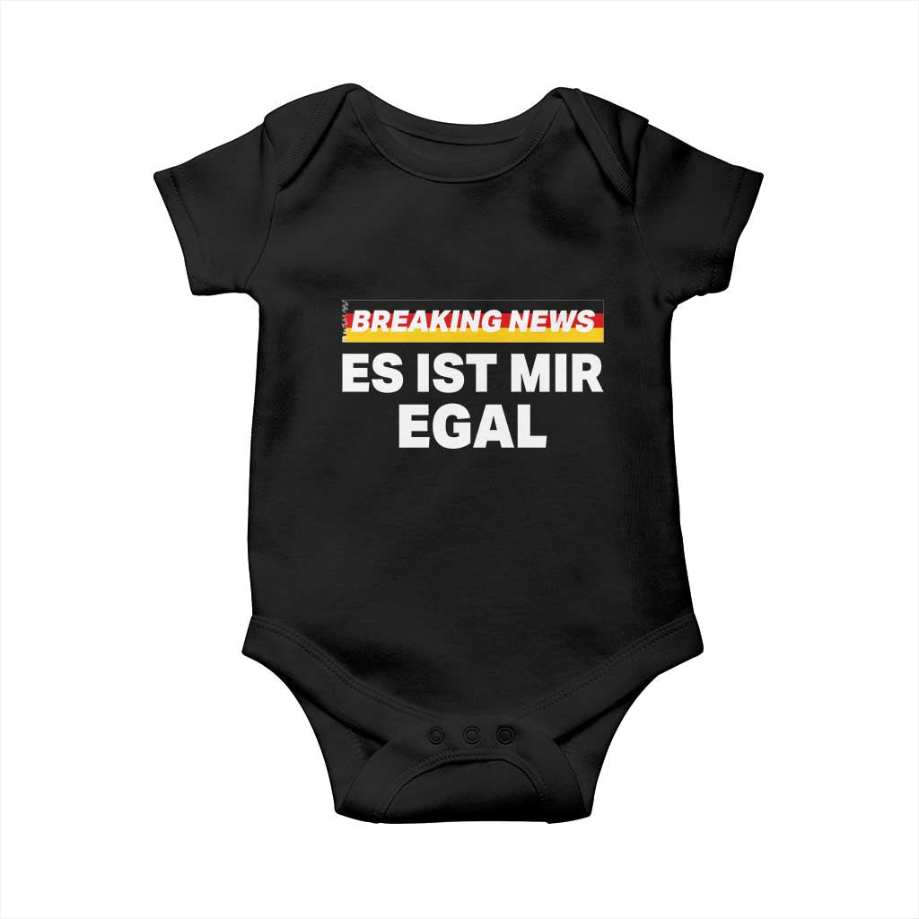 Funny German Saying Baby Onesie Sarcastic Humor Meme Es Ist Mir Egal Germany Flag TS10 Black Print Your Wear