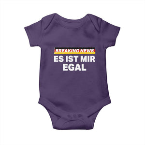 Funny German Saying Baby Onesie Sarcastic Humor Meme Es Ist Mir Egal Germany Flag TS10 Purple Print Your Wear