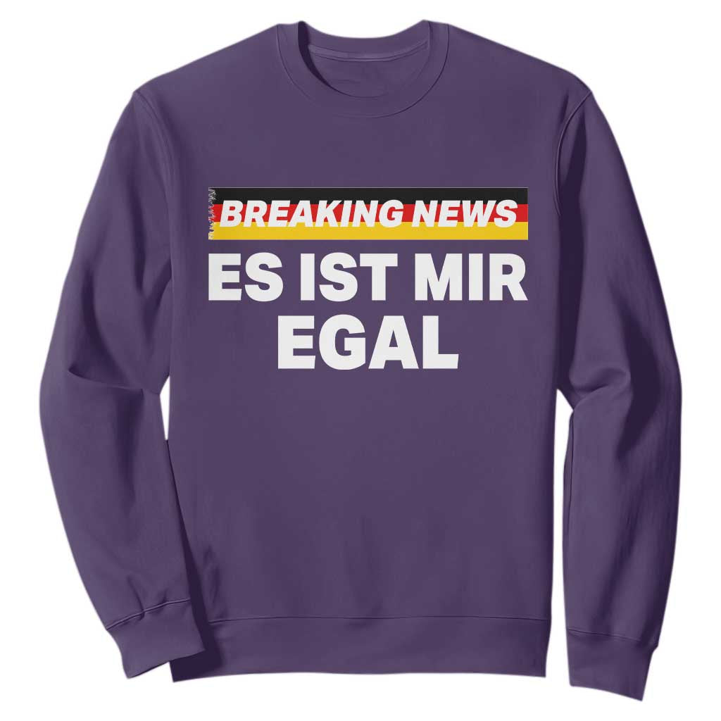 Funny German Saying Sweatshirt Sarcastic Humor Meme Es Ist Mir Egal Germany Flag TS10 Purple Print Your Wear